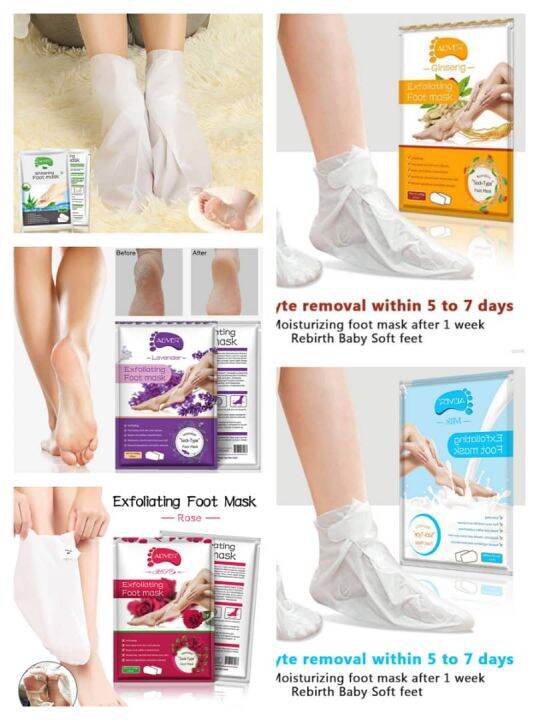 ALIVER Exfoliating Foot Mask Lazada