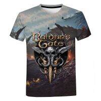 เสื้อเกม Baldur Gate 3 3D พิมพ์ผู้ชายฤดูร้อน Tees Streetwear O คอสั้นแขนเสื้อ TShirt ขนาดใหญ่ผู้หญิงเสื้อเด็ก