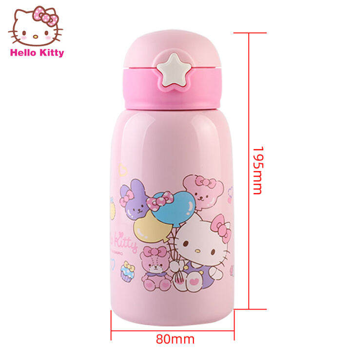 Hello Kitty children's thermos cups with straws portable stainless