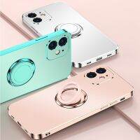 「Enjoy electronic」 Soft Matte Electroplated Phone Case For iPhone 11 12 13 Pro Max XS X XR 7 8 Plus SE 2020 Mini Stand Ring Bumper Back Cover