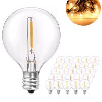 25Pcs G40 LED String Light Bulb Replace 120V220V Led Bulb Tungsten bulbs LED Bulbs E12 Base Socket Holder Bulb For Home Garden