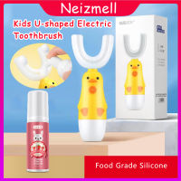 Kids Automatic Toothbrush Electric 360°  kids U-shape Toothbrush 2-7 Years Old Childrens Soft U-shaped Brushing Mouth Food Grade Silicone Toddler Ba