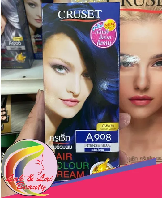 ครูเซ็ท ครีมย้อมผม รุ่น A908 (แม่สีน้ำเงิน Intense Blue) 60 มล.