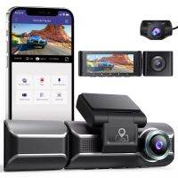 AZDOME M550 3ช่อง Dash Cam ด้านหน้าภายในด้านหลังสามทางรถ Dash กล้อง4พัน1080จุด Dual C Hannel กับ GPS WiFi IR Night Vision