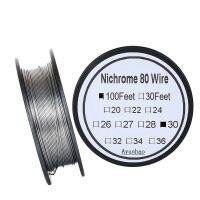 Nichrome 80สายเกจ30 Awg สแตนเลสลวดต้านทาน0.25มม. ใช้100ft ฉนวนกันความร้อนสูง/ให้ความร้อนยาวนาน