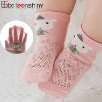 Balleenshiny 5pairs Cartoon Animals Fox Bear Baby Socks for Boy Girl Cute Summer Breathable Mesh Sock Cotton Newborn Short Socks