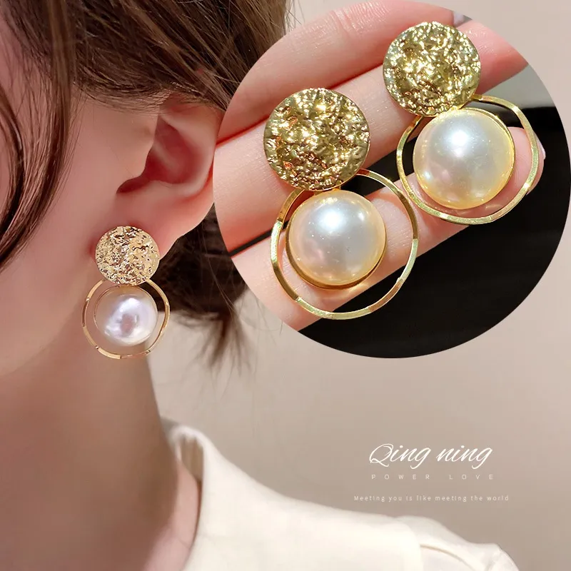 Korean S925 Pearl Earrings Women's Temperament Retro Studs Earring