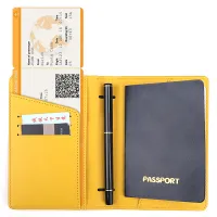 หนังสือเดินทางอเนกประสงค์กระเป๋าหนัง PU กระเป๋าเอกสารการเดินทางซองใส่หนังสือเดินทางปกป้องพาสปอร์ต Caseqiangsi281419