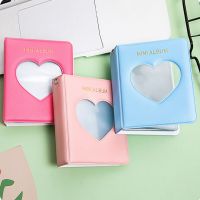 3 Inch Jelly Color Mini Photo Album Love Heart Hollow Kpop Binder Photocard Holder Name Card Storage Stripe Collect Book YZL7