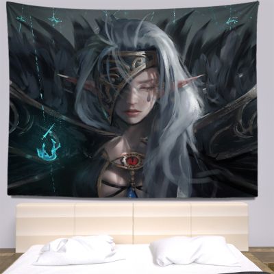 【CW】▽  knife anime tapestry wall hanging Bohemia hippie dormitory room decoration large cloth support customization