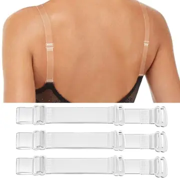 3 Pairs Transparent Clear Bra Straps Invisible Adjustable Metal