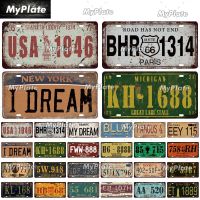 Lupeishop โปสเตอร์โลหะวินเทจ USA Car Number Metal License Plate Decor - Retro Wall Bar Pub Garage Tin Signs &amp; Plaques - Unique Home Decor Poster - Perfect Gift For Car Enthusiasts