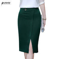 Green Women Spring Summer Mid Length 2022 New High Waist Temperament Work Professional Package Skirt White