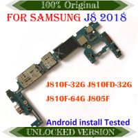 บอร์ดลอจิกบอร์ดปลดล็อคแบบเต็มบอร์ดสำหรับ Galaxy J8 J800F J810F/DS เมนบอร์ดเมนบอร์ด J805F พร้อมระบบ