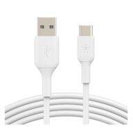 USB-C CHARGING CABLE (สายชาร์จยูเอสบีซี) BELKIN BOOST CHARGE USB-C TO USB-A CABLE (2M / 6.6FT, WHITE) (CAB001BT2MWH)