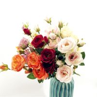 10pcs Artificial Roses six heads white/pink/purple/orange/red Color Rose flower stems for Wedding centerpieces