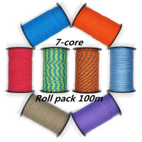 100M 550 ทหารมาตรฐาน 7-Core Paracord เชือก 4mm กลางแจ้ง Parachute Cord Survival ร่มเต็นท์เชือกเส้นเล็ก-ZOK STORE