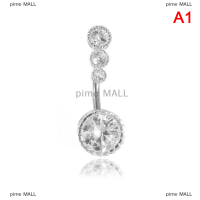 pime MALL 1PC Crystal Belly เจาะปุ่มแหวนบาร์ barbell DROP dangle สะดือแหวน