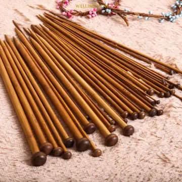 80cm Bamboo Knitting Needles 3.0mm-12.0mm Wooden Knitting Needles with  Stainless Steel Wire for Weave DIY Crochet Crafts Tools - AliExpress
