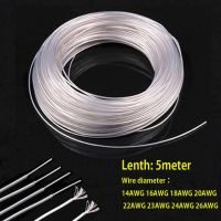 5meter 14 16 18 20 22 23 24 26AWG High Temperature  PTFE Silver Plated Wire Audio Speaker Headphone DIY Wire High Purity Wires Leads Adapters