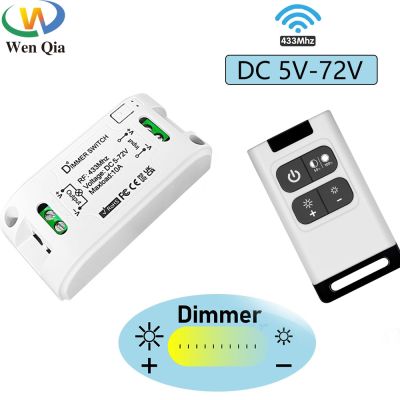 ◑☑┋ 433 Mhz RF Wireless Dimmer Light Switch Remote Control Dc 5v 12v 24v 72v Dimmer Mini Relay Receiver for Dc Motor Led Light Lamp