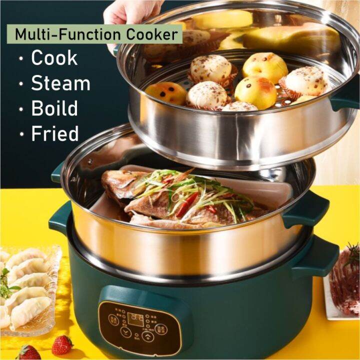 Upgrade adjustable heater level multifunction cooker steamboat slow