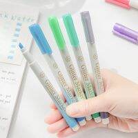 【LZ】☄◙☏  Kawaii Pastel Highlighter Pen Fine Glitter Marker Highlighter Perolado Scrapbook Pintado Artigos de papelaria 1Pc