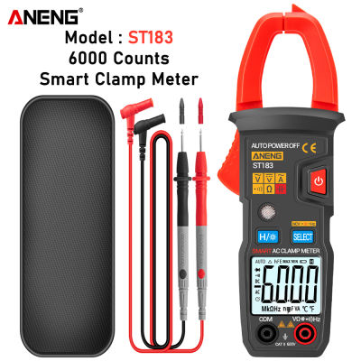 ANENG ST183 Digital Clamp Meter AC Current 6000 Counts True RMS Multimeter DCAC Voltage Tester Hz Capacitance NCV Ohm Tests