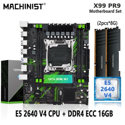 MACHINIST Pr9 X99 Motherboard Set LGA2011-3 Kit Xeon E5 2640 V4 CPU Processor 16G(2x8G) DDR4 RAM 2133mhz Memory Nvme M.2 M-ATX