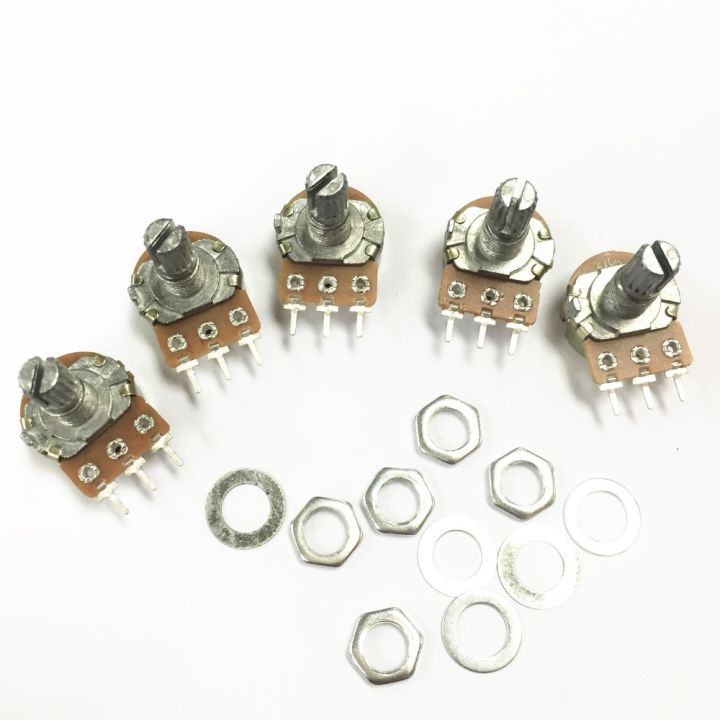 50PCS High Quality WH148 B50K Linear Potentiometer 15mm Shaft With Nuts And Washers Hot