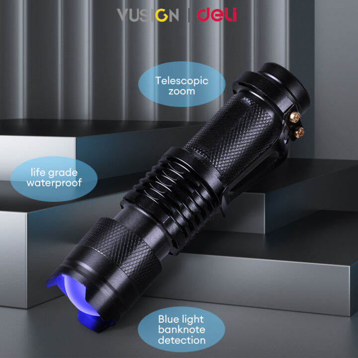 Deli Mini LED Flashlight Zoomable High Lumen VS4233 Lazada PH
