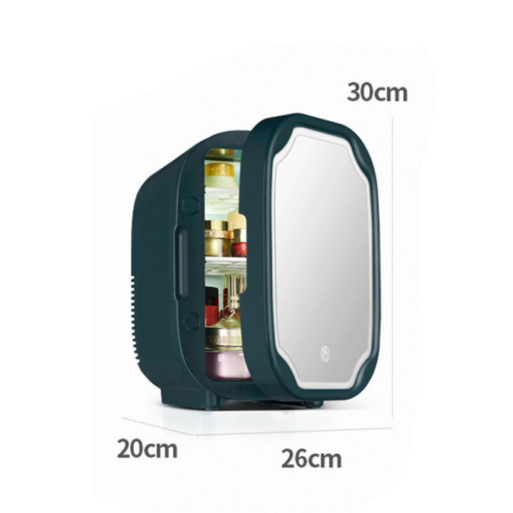 ตู้เย็นมินิ-ตู้เย็นเก็บเครื่องสำอาง-8l-ไฟ-led-มีกระจก-ตู้เย็นเล็ก-ตู้เย็นในรถยนต์-ใช้ในรถ-ในหอพัก-ตู้เย็นราคาถูก-mini-refrigerator