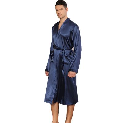 {Xiaoli clothing} ขนาดใหญ่ Nightgown ซาตินผู้ชายชุดนอนเสื้อคลุมอาบน้ำที่มีคุณภาพสูงชุดนอนชุดชั้นในชุดนอนผ้าไหมชายนอนท็อปส์เสื้อคลุม4XL 5XL