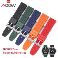 Fluoro Rubber Strap 18/20/22mm Quick Release Soft Sport Waterproof Men Women Replacement Universal Watch Band for Huawei GT3 pro Cable Management