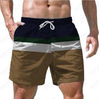 (ETX)2023 Summer Hot Selling Mens New Fashion Shorts Beach Pants Solid Stripe 3D Printing Hawaiian Beach Casual Style Mens Shorts