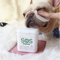Khăn lau ố mắt chó mèo SOS dịu nhẹ 100 miếng, bông khăn giấy lau vệ sinh chó Poodle Huni petshop thumbnail