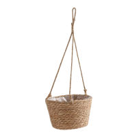 Straw Flower Planter Wall Hanging Wicker Rattam Basket Garden Vine Pot Plants Holder