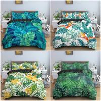 Tropical Bedding Set Colorful Leaves Duvet Cover Set Rainforest Jungle Plant Bed Covers Home Textiles Quilt Cover Queen King