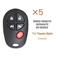 Xhorse XKTO08EN Universal Wire Remote Key Fob 5 Button for Toyota Style for VVDI Key Tool 5Pcs/Lot