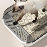 (ร้อน) Cat Litter Semi-Closed Anti Splash กล่องทรายแบบถอดได้ Toilet Cleanning Accessories Supplies