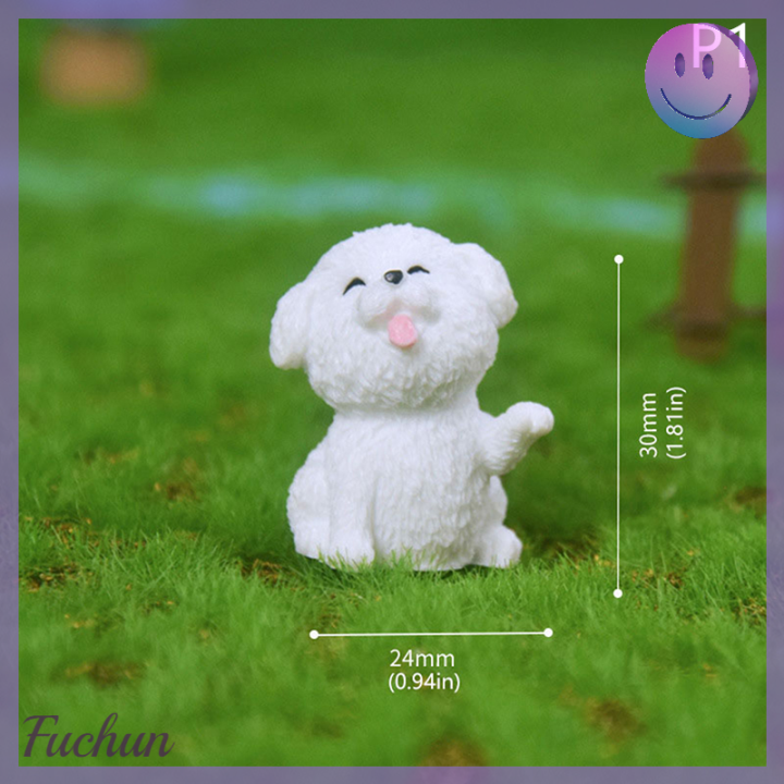 fuchun-ยางเรซิ่นทิวทัศน์ขนาดเล็กการ์ตูนลูกสุนัขน่ารัก1ชิ้นงานประดิษฐ์ตกแต่งสวนแบบ-diy