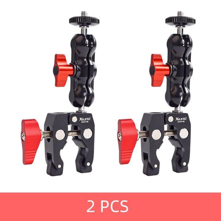 xiletu-xco38-all-metal-super-clamp-with-double-ball-head-magic-arm-1-4-3-8-screw-hole-for-mount-camera-monitor-led-light-mic