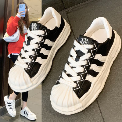 Shell Head Dissolved Thick Sole Little White Shoes for Womens Spring and Autumn 2023 New Leisure Sports Fashion Color Matching Versatile Board Shoes