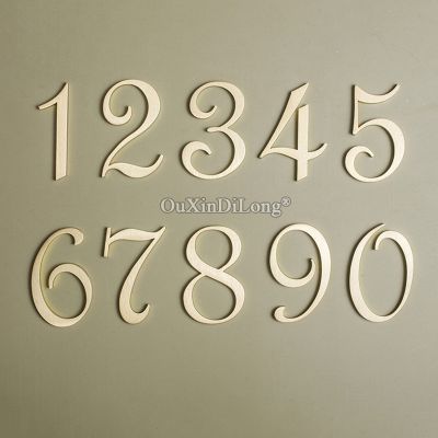 【LZ】♝๑✢  Brand New 2PCS Pure Brass 1.97 /50mm House Signs Door Numbers Door Alphabet House Mail Home Room Street Sign Address 0 9 Numbers