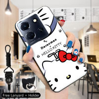 เคส PMP สำหรับ Infinix Note 30 Note 30 5G 30 Pro 30 VIP (แหวนใส่นิ้ว + สายคล้อง) การ์ตูนน่ารัก KT Doraemn แมวปลอกอ่อนเด็กชายเด็กหญิงปลอกเคสโทรศัพท์ป้องกัน TPU ยางซิลิโคนกันกระแทก