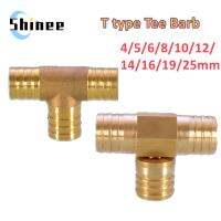 ☌♕ 1PC Brass Barb Pipe Fitting T Type 3 way connector For 4mm 5mm 6mm 8mm 10mm 12mm 14mm 16mm 19mm hose copper Pagoda Tube Fittings