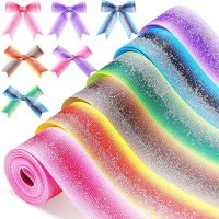 5 Yards/Roll 38mm 75mm Glitter Fabric Grosgrain Ribbon for DIY Hair Bowknot Dressing Arts Sewing Birthday Party Decoration Gift Wrapping  Bags