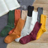 【Sock shop】ฤดูใบไม้ร่วงใหม่ผู้หญิง39; S ฮาราจูกุย้อนยุคที่มีสีสันที่มีคุณภาพสูงแฟชั่นผ้าฝ้ายสีถุงเท้าลำลอง