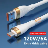 GTWIN  120W Extra Thick 6A USB Type C Cable For Huawei P30 P40 Pro Xiaomi POCO 66W Fast Charging Wire USB-C Charger Data Cord Wall Chargers