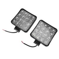 2 Pcs 48W 6000K LED Spot Beam Square Work ไฟโคมไฟ SUV รถบรรทุก4WD 12V 24V